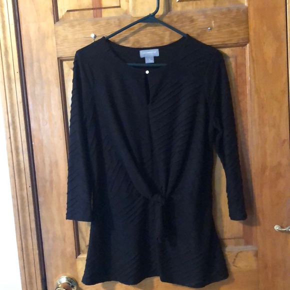 Liz Claiborne black 3/4 sleeve top size small - Picture 1 of 3